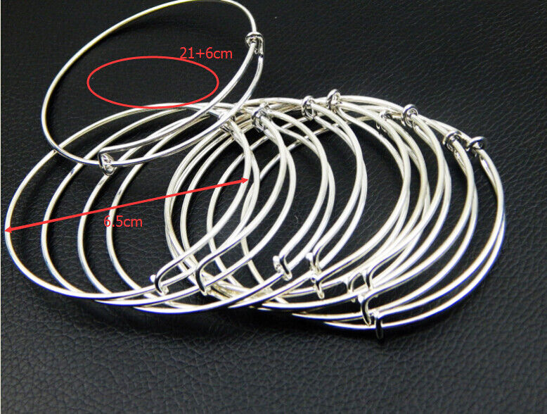 50pcs Expandable Silver Plated Bangle Bracelet Wire Wrapped Adjustable Unbranded - фотография #7