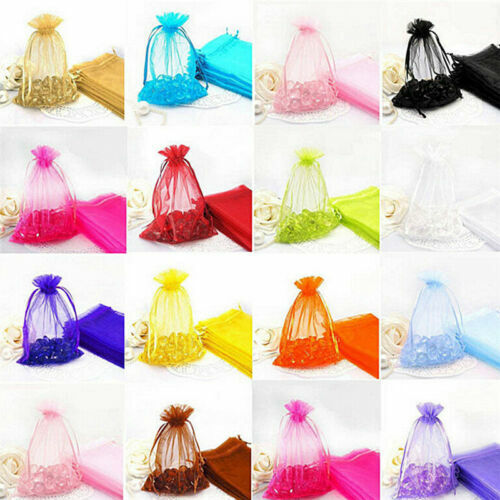 100 Organza Bags Jewellery Pouches Wedding Favour Party Mesh Drawstring Gift ``i Unbranded Does Not Apply