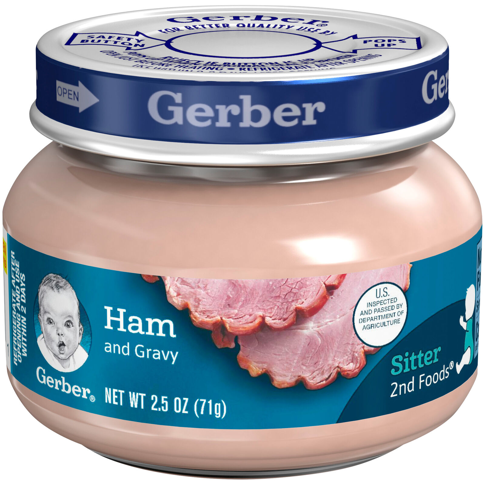 Gerber 2nd Foods Baby Food Jars Ham and Gravy Non GMO – 2.5 Oz – Pack of 20 Gerber Does not apply