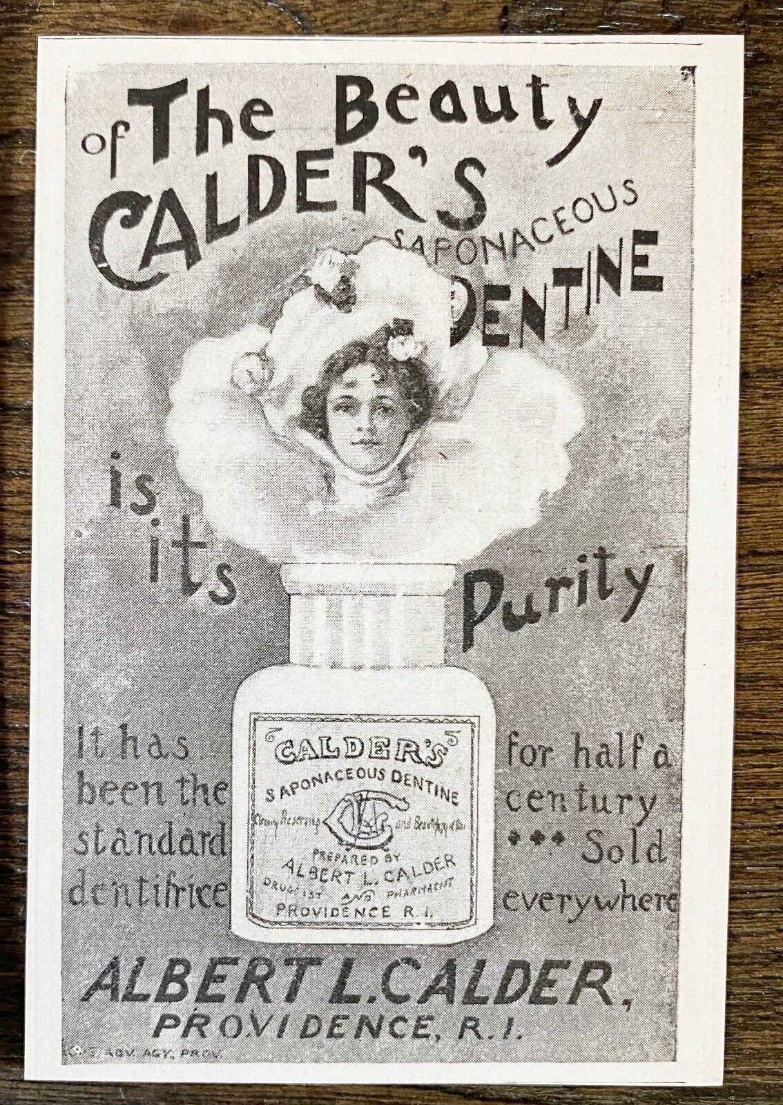 Antique 1890s CALDER'S DENTINE Tooth Powder Dentifrice Typography Print Ad Lot10 Без бренда - фотография #3