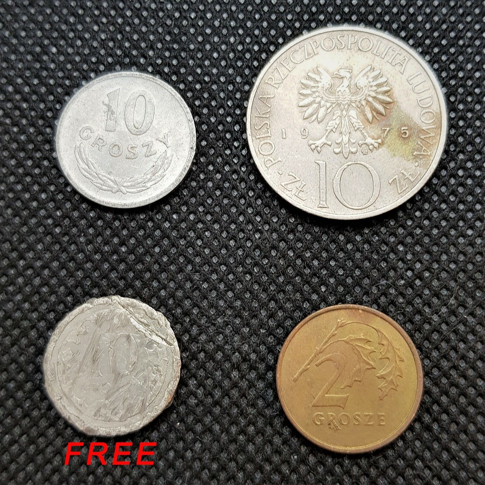 Set of 3 Polish Coins - 2, 10 Groszy, 10 Złoty -1961-1975-1997- Very Fine(VF-30) Без бренда