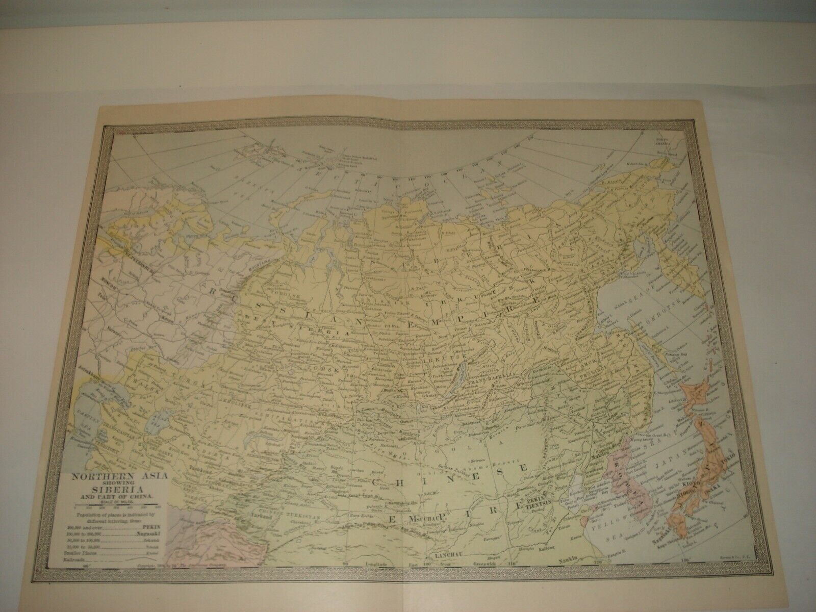 Lot of 5 Antique Maps 1903 1904  Asia Colorful Map Relief Rand McNally Без бренда - фотография #4