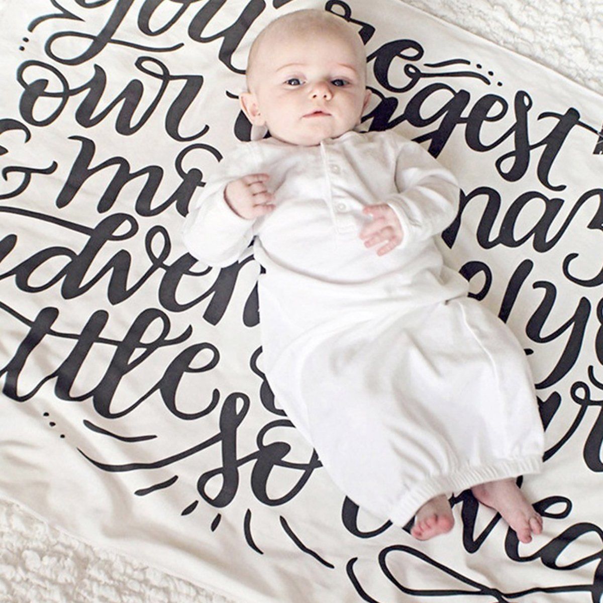 NEW LOT OF 2 Baby infant blanket UNISEX Black White Boy Girl Swaddle Twin Number Unbranded - фотография #4
