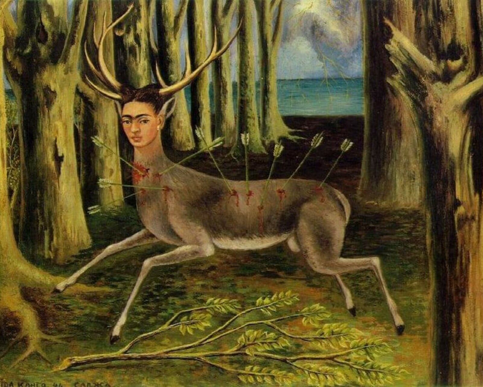 Print - The Wounded Deer, 1946 by Frida Kahlo Без бренда