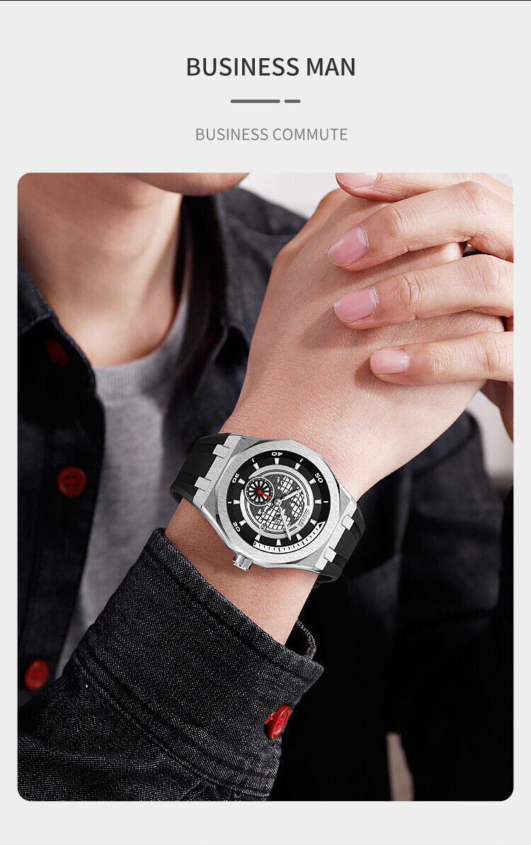 New Men's Watch Luminous Waterproof Mechanical Watch Quartz Sports Watch Unbranded