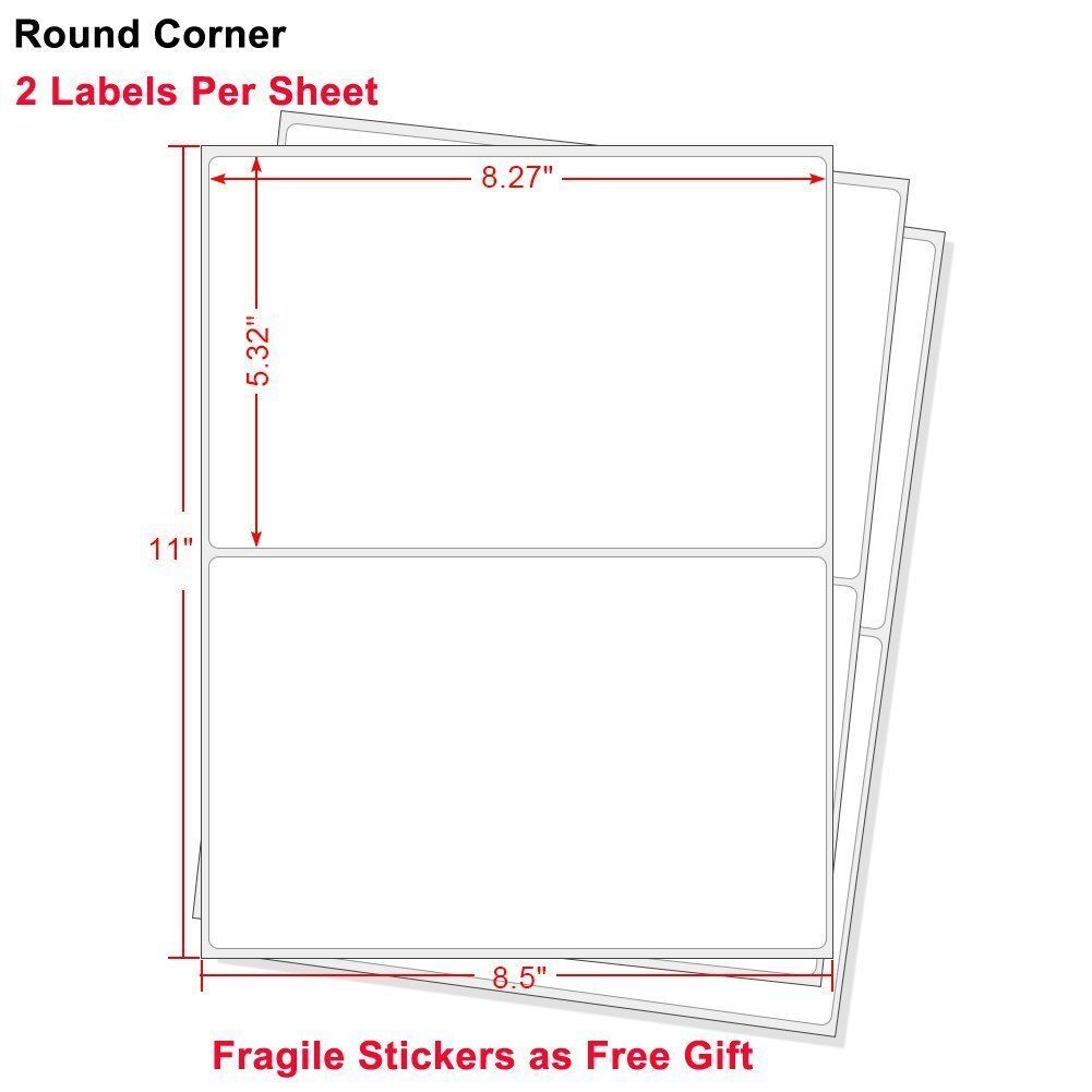 Premium Round Corner Shipping Labels 8.5"X5.5" Half Sheet Postage Self Adhesive Unbranded/Generic Does Not Apply - фотография #3