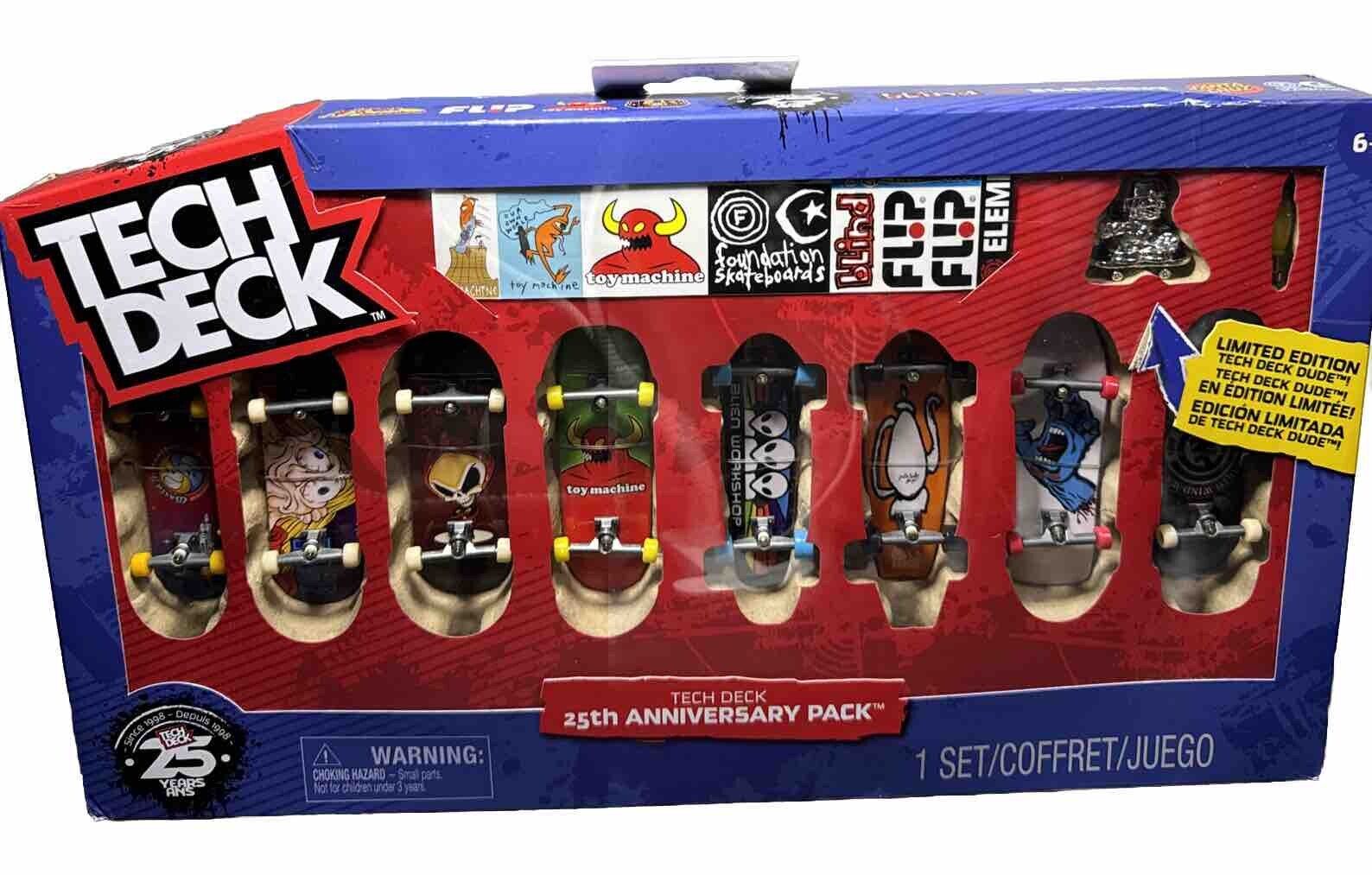 TECH DECK 25th Anniversary Pack 8 Fingerboards Silver Dude Limited Edition Tech Deck