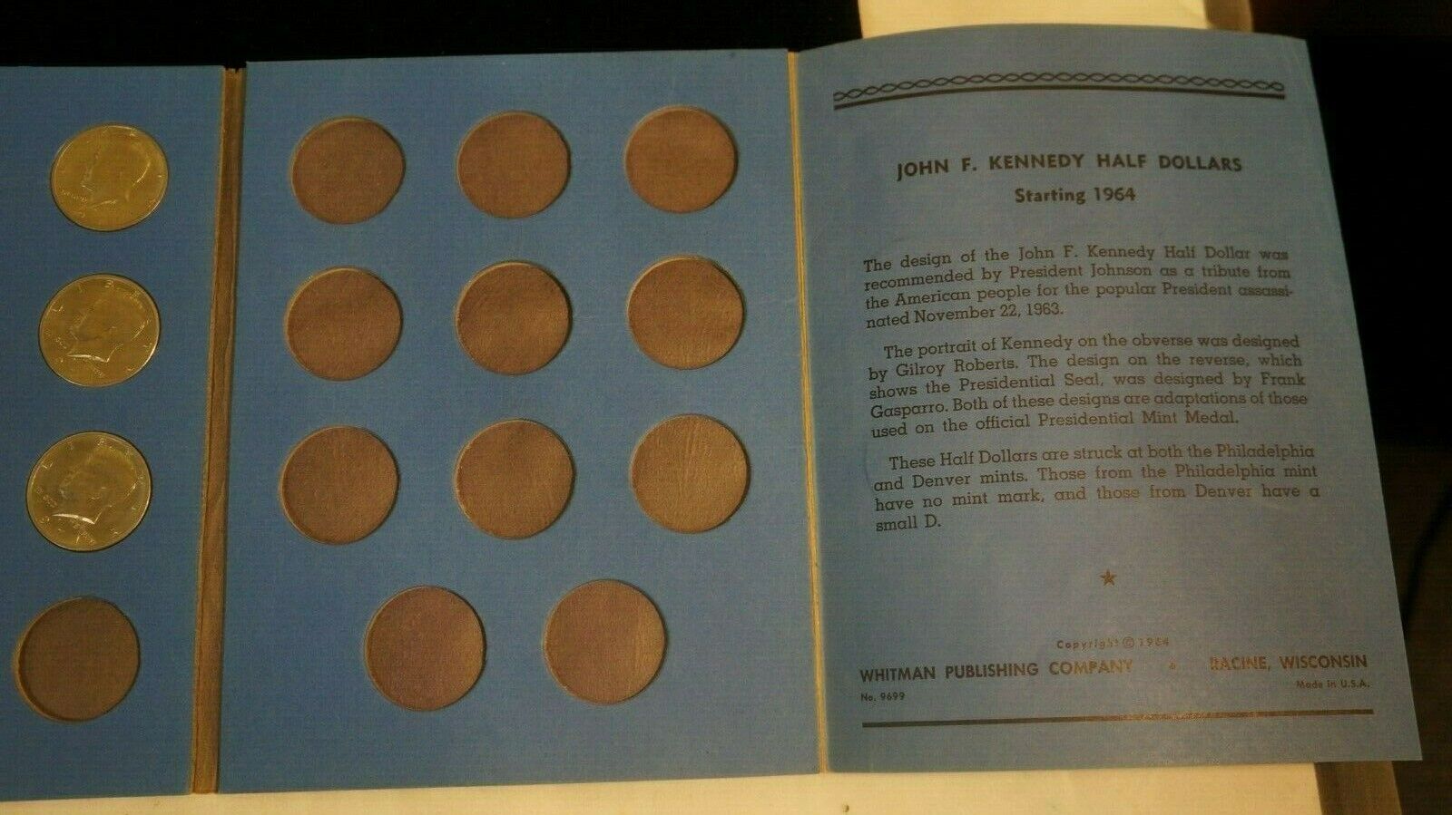 President John F. Kennedy ASTRO Coin Bank w partial filled whitman halves holder Без бренда - фотография #10