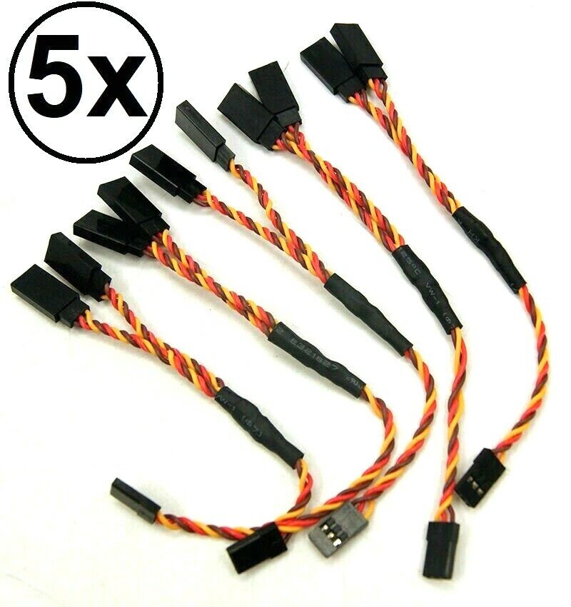 5Pcs 6in RC Servo Y-Harness Extension Twisted Wire For Futaba JR Spektrum Unbranded Does Not Apply