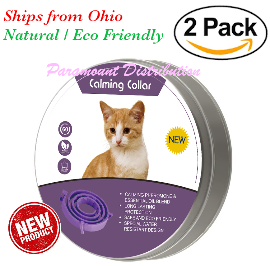 2 Pack Cat Calming Collar Pheromone & Essential Oils Behavior Stress Anxiety Pet Unbranded Calming Stess & Anxiety
