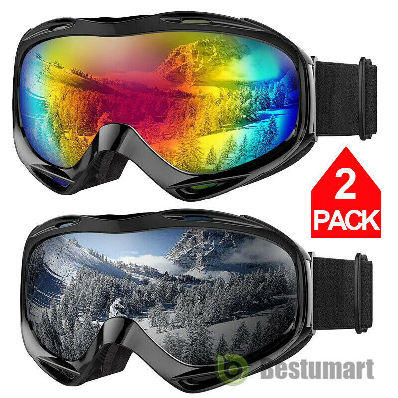 Set of 2 Ski Goggles Snowboard Goggles Sports Anti-Glare Lenses UV 400 Glasses Unbranded Does Not Apply