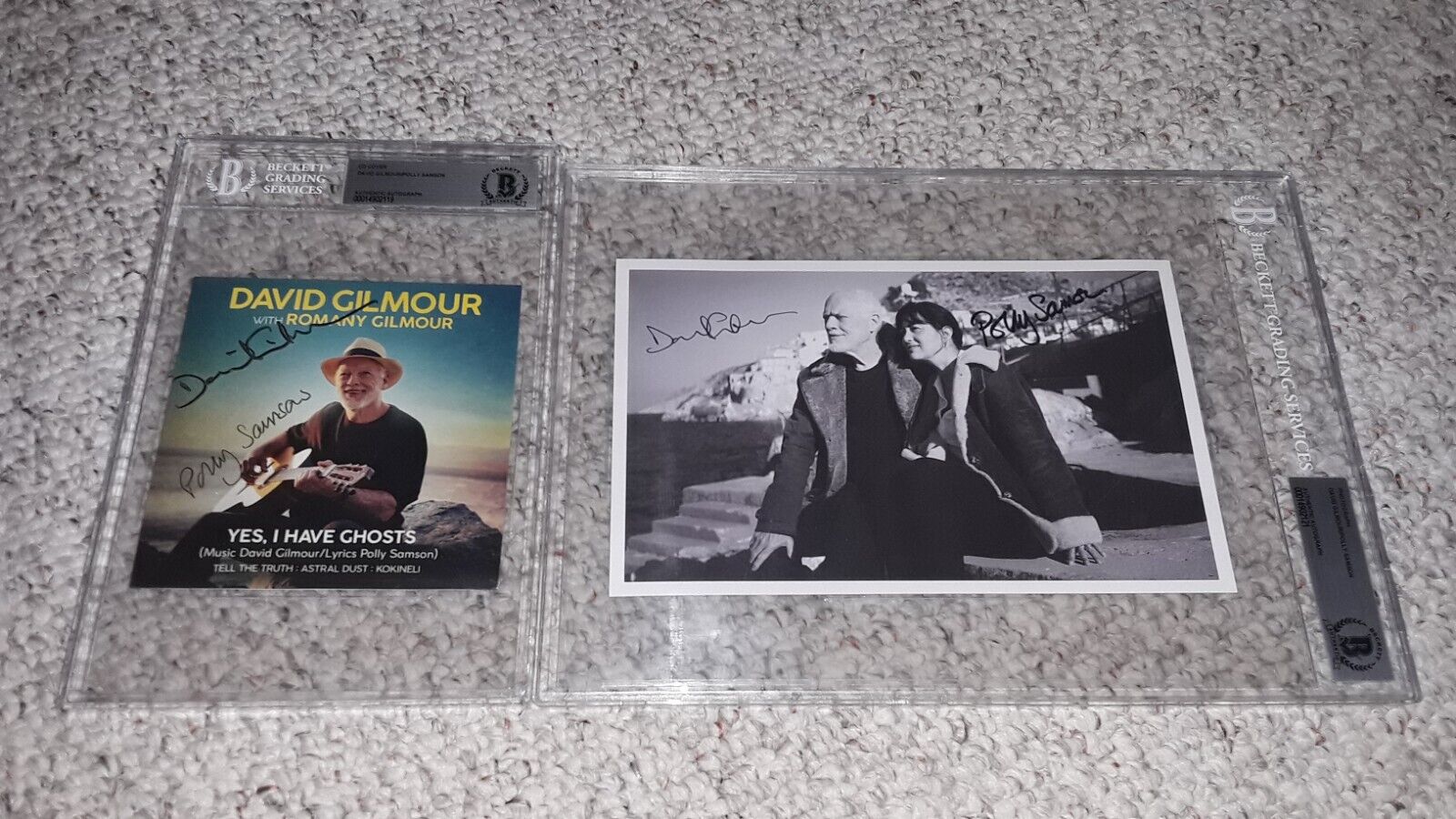 2) DAVID GILMOUR SIGNED POLLY SAMSON SIGNED AUTO PICTURE AND YES,I HAVE GHOSTS Без бренда