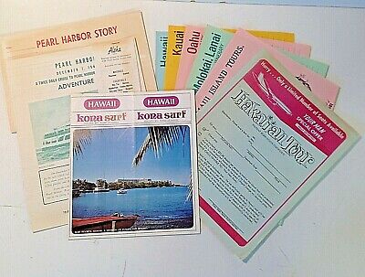 Vintage 1972 Hawaii Trip Lot of 9 Kona Surf Resort Travel Islands Itinerary Map  Без бренда