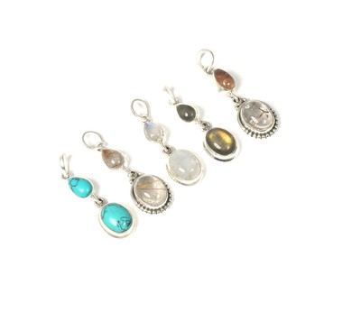 Wholesale 5PC 925 Solid Sterling Silver Blue Turquoise Mix Pendant Lot! V232 Unbranded N/A