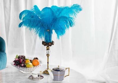 18-20 inches 50 Pcs Turquoise Malibu Ostrich Feathers Plume Wing Horse Feather   Feather Paradise Does Not Apply