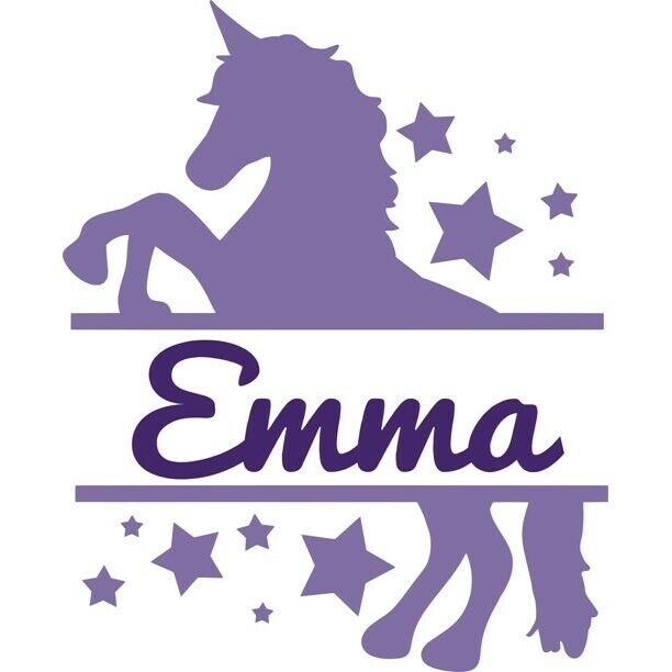 any color- Custom Name Kids/Girls Unicorn Decal sticker room wall Vinyl 5x7” Unbranded