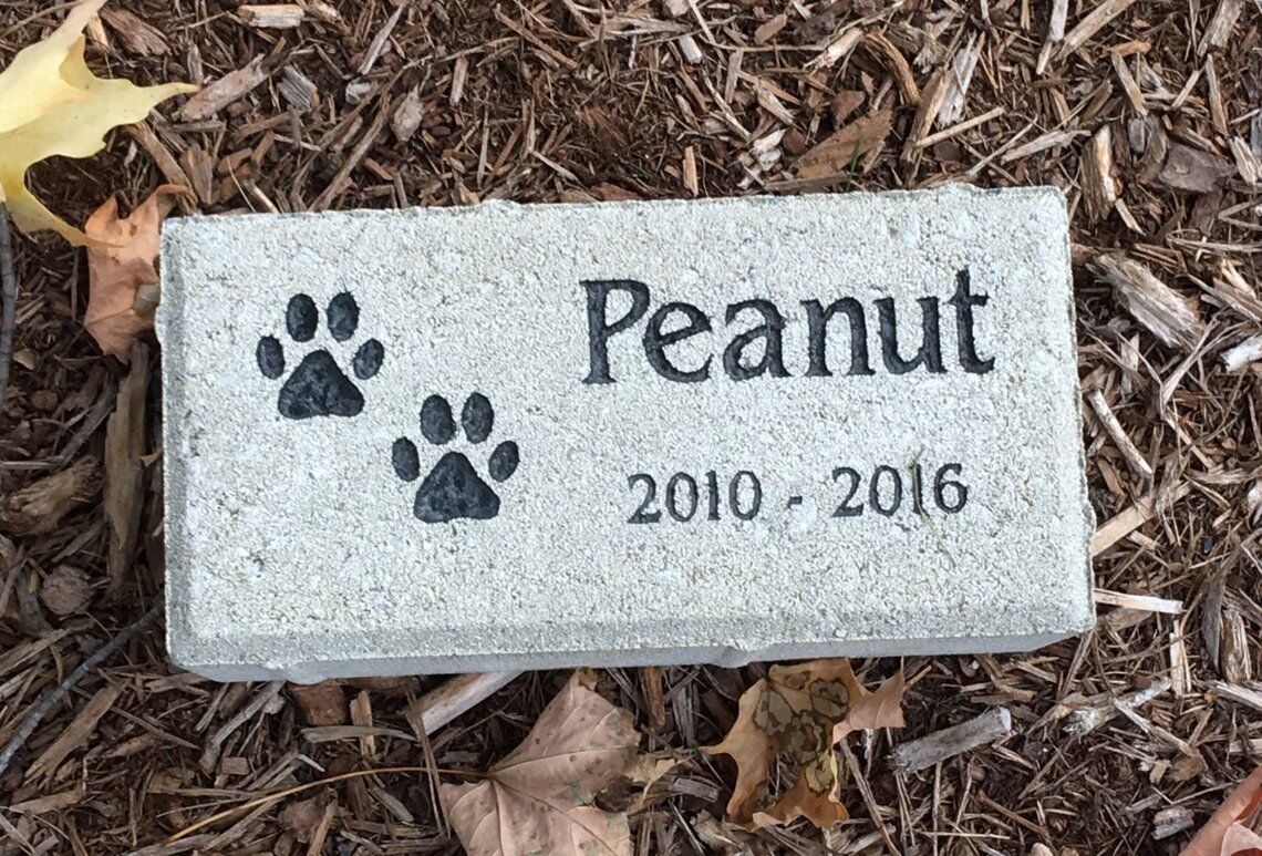 Personalized, Engraved Pet Memorial Stone, Cat, Dog, Horse, Garden Decor Без бренда