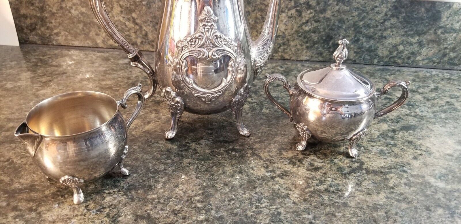 Leonard Silverplate Tea Set / Teapot, Creamer, & Sugar Bowl (Lot 122) LEONARD - фотография #2