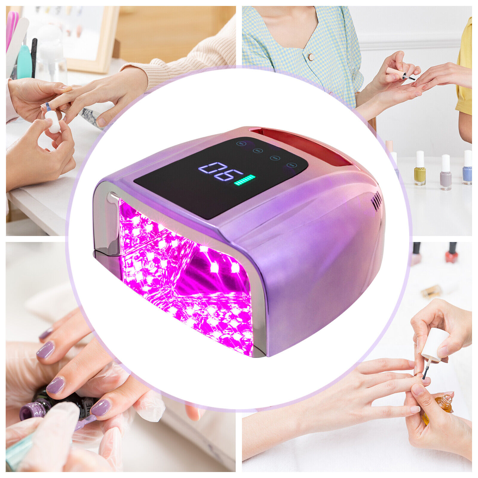 96W Rechargeable Cordless Professional Nail Gel Dryer Led UV Nail Lamp Manicure Unbranded - фотография #3