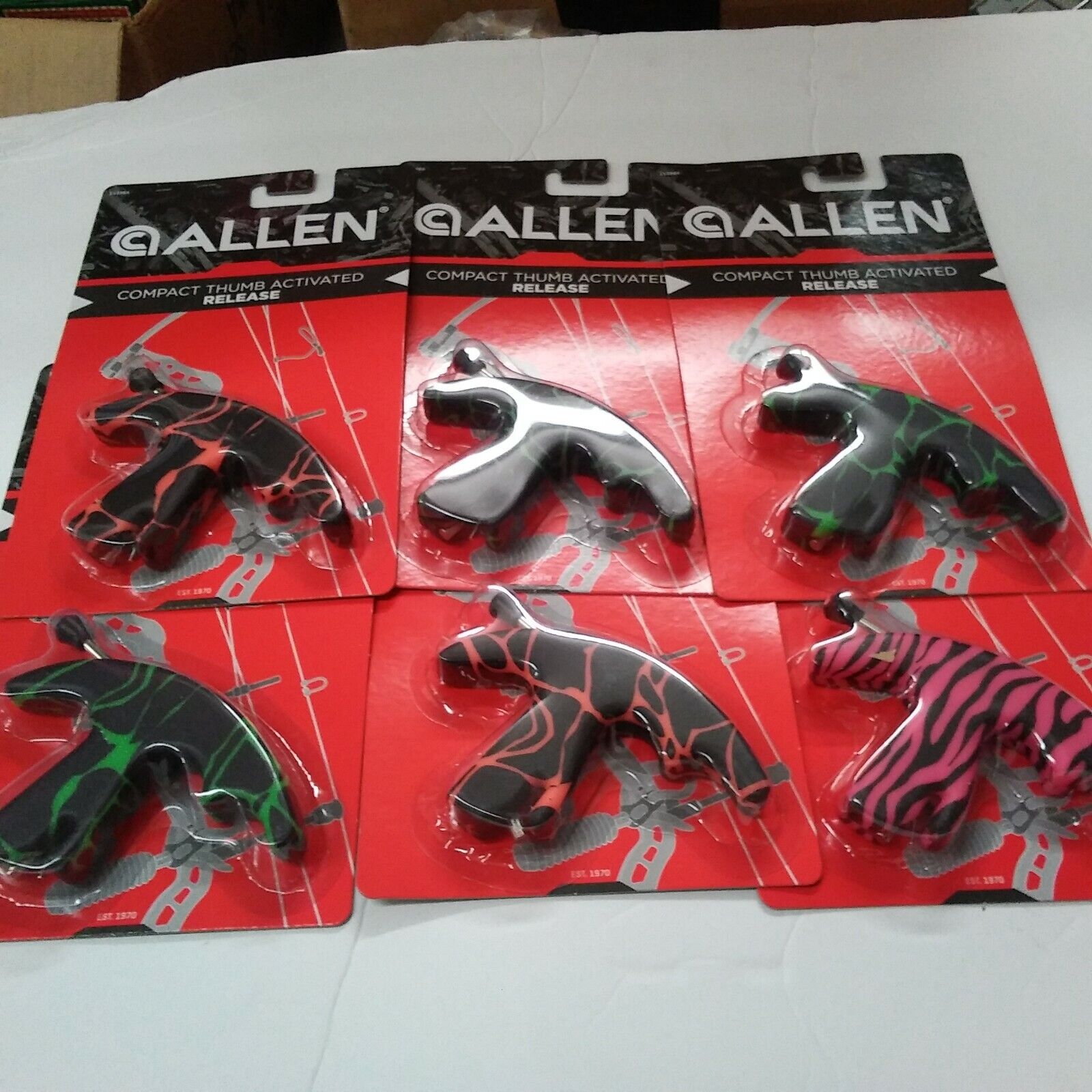 Lot of 6 Allen Thumb Activated Release Archery  Left/Right Handed Color May Vary Allen 15396A