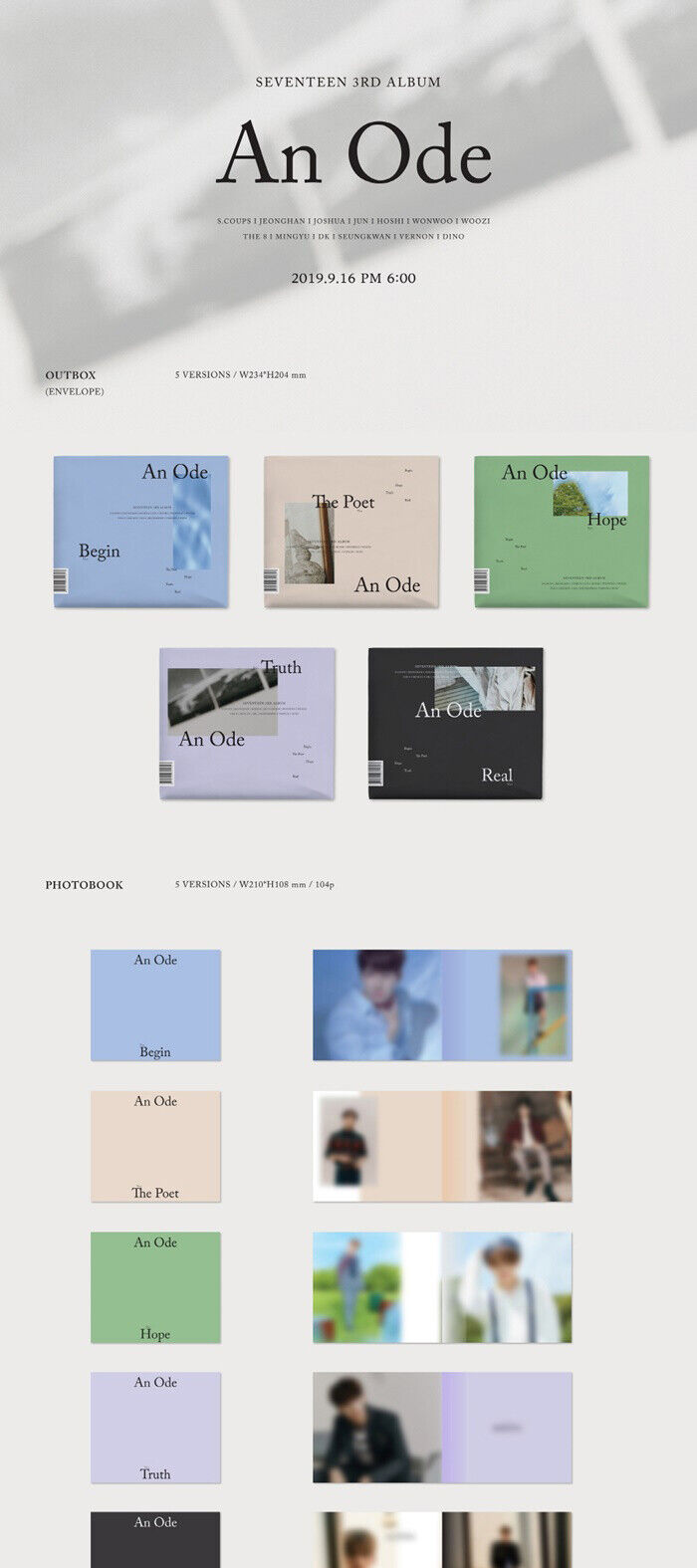 SEVENTEEN [AN ODE] 3rd Album CD+POSTER+2ea Photo Book+4p Card+GIFT K-POP SEALED Без бренда - фотография #7