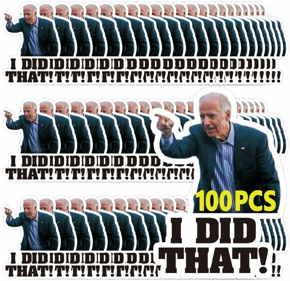 100 Pack Joe Biden "I DID That" Sticker Decal Joe Biden Funny Sticker Car Pump Без бренда