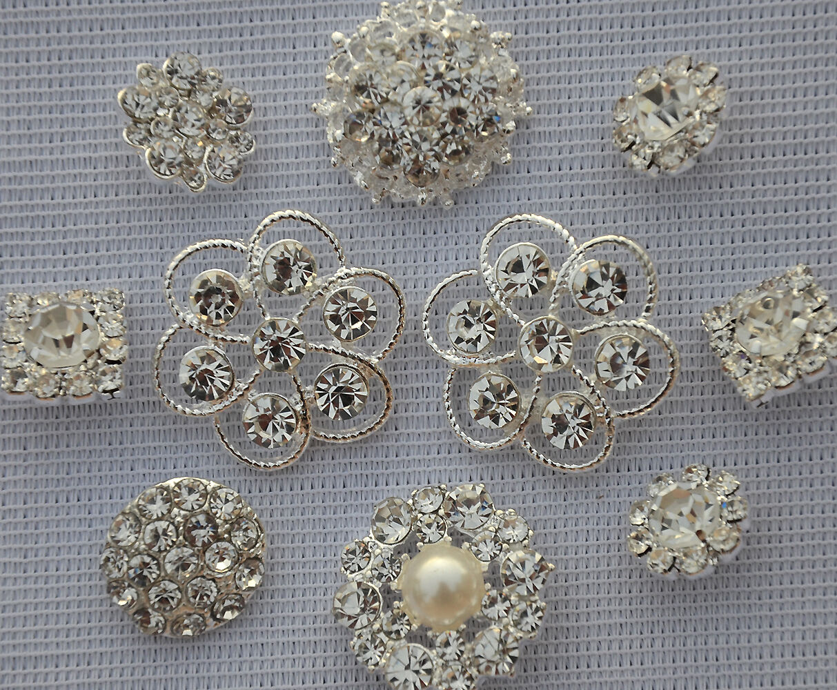 50 Assorted Rhinestone Button Brooch Embellishment Pearl Crystal Wedding Brooch  Your Perfect Gifts - фотография #3