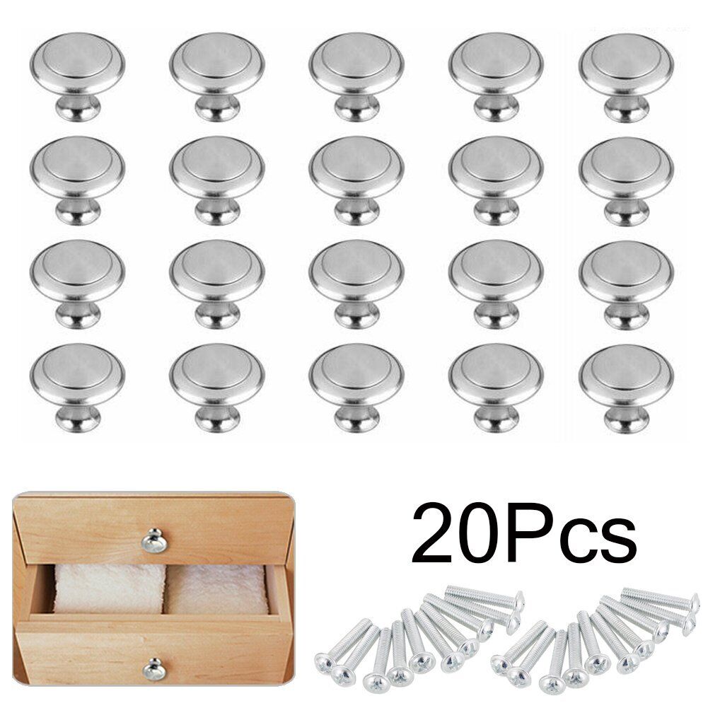 20Pcs Cabinet Knobs Stainless Steel Bedroom Kitchen Drawer Cupboard Handle Pulls Unbranded Does Not Apply