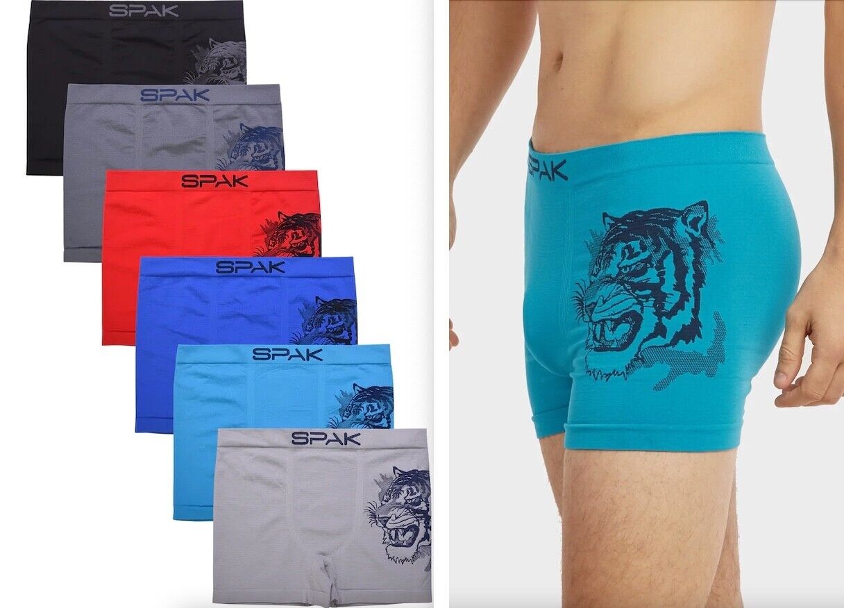 Lot 6 Pack Mens Microfiber Boxer Briefs Underwear Compression Stretch #MSP020 SPAK