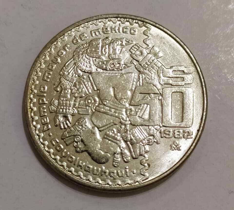 Mexico 1982  Coins $50 pesos COYOLXAUHQUI (VARIANTE Y ERROR) QTY:3 Без бренда - фотография #10