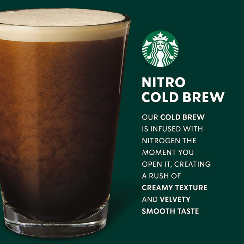 Starbucks RTD Coffee, Nitro Cold Brew, Dark Cocoa Sweet Cream, 9.6Oz Cans (8 Pac Does not apply - фотография #6