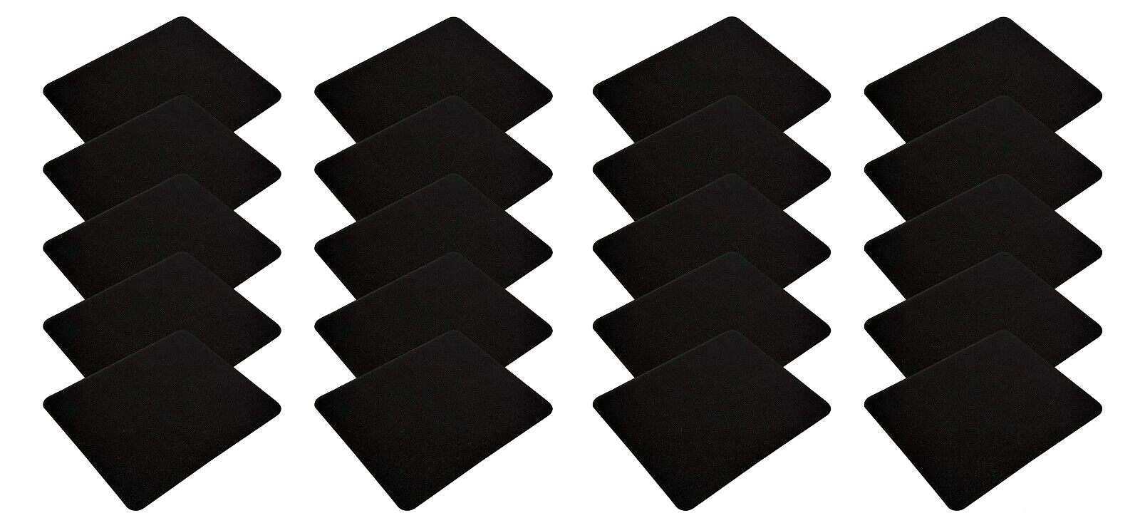 Lot of 20 High Quality 22 x 18cm Black Mousepads No Logo Generic Does Not Apply