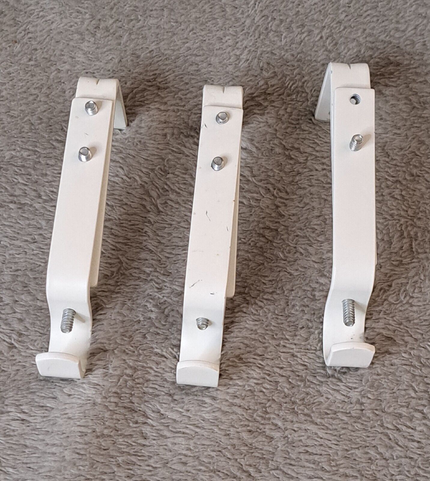 Set 3 Curtain Rod Holders Heavy Duty Adjustable Rod Bracket for 3/4" Rods White Unbranded Does not apply - фотография #3