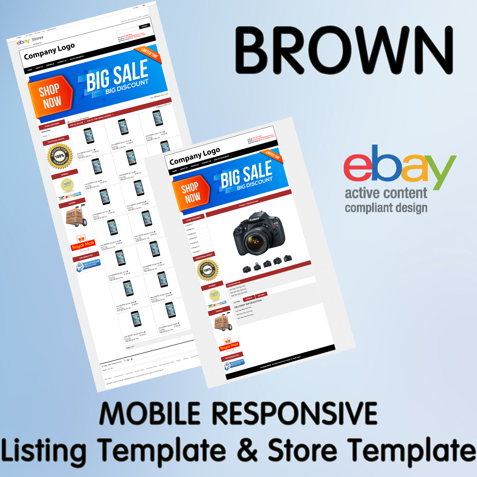 Ebay Template Store Design Listing Responsive Custom Professional Mobile HTML Без бренда - фотография #4