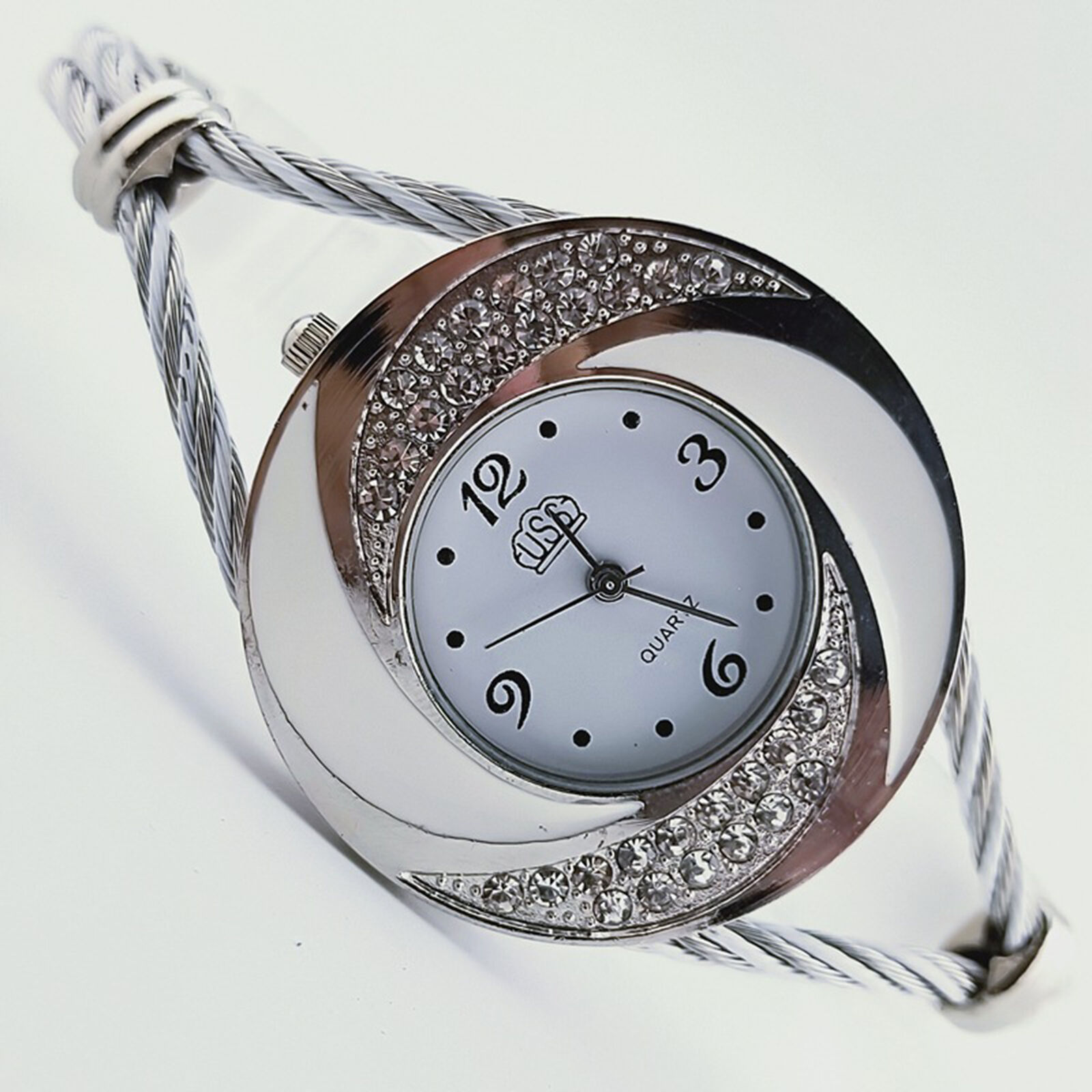 Bangle Watch Quartz Movement Waterproof Analog Quartz Bracelet Watch Round Unbranded - фотография #2