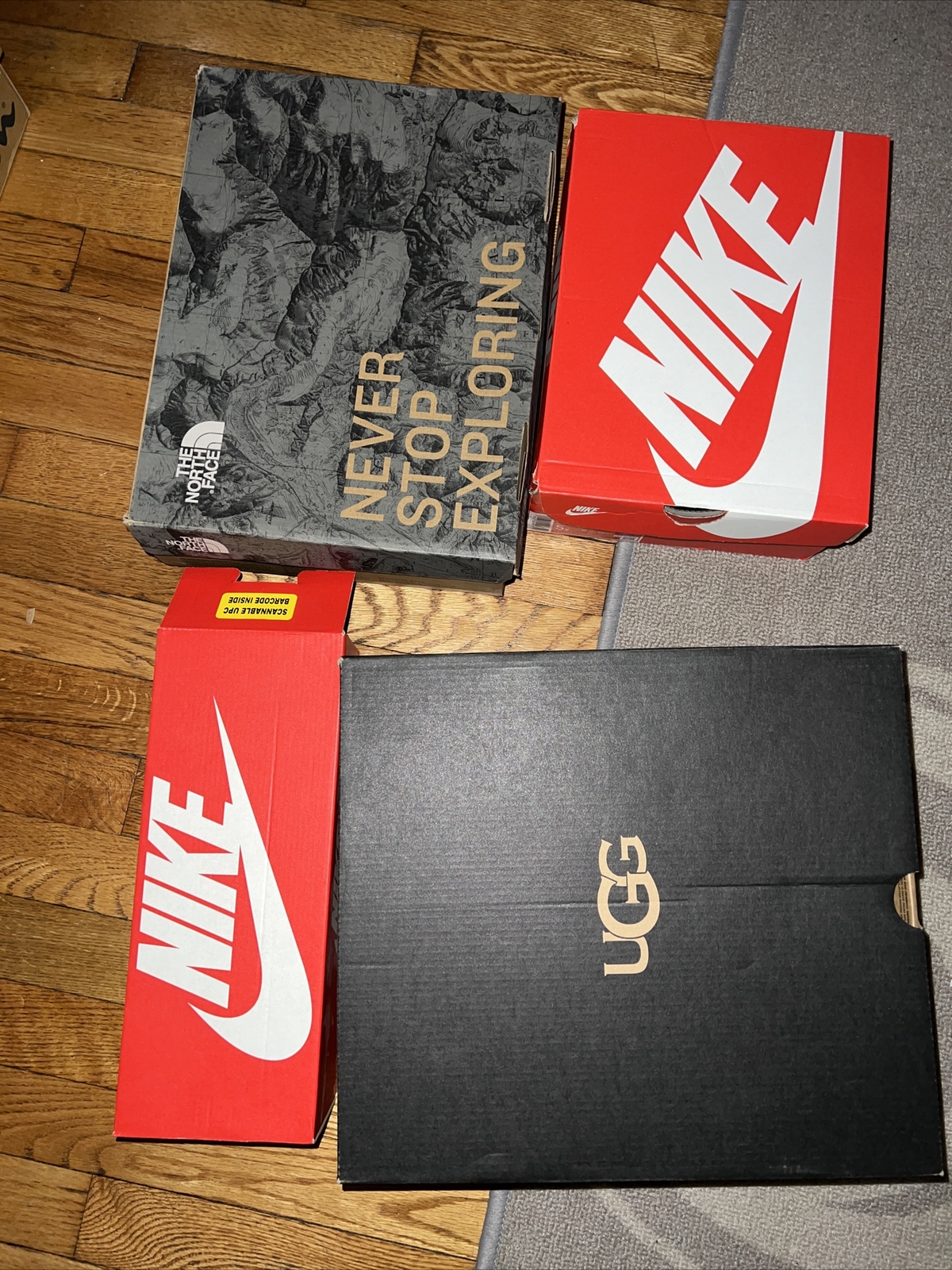 Empty NO SHOES x 30 NIKE JORDAN + CHAMPION UGG NORTH FACE 45 📦  🟰 LOT NIKE JORDAN CHAMPION UGG THE NORTH FACE Air Jordan 15 - фотография #6