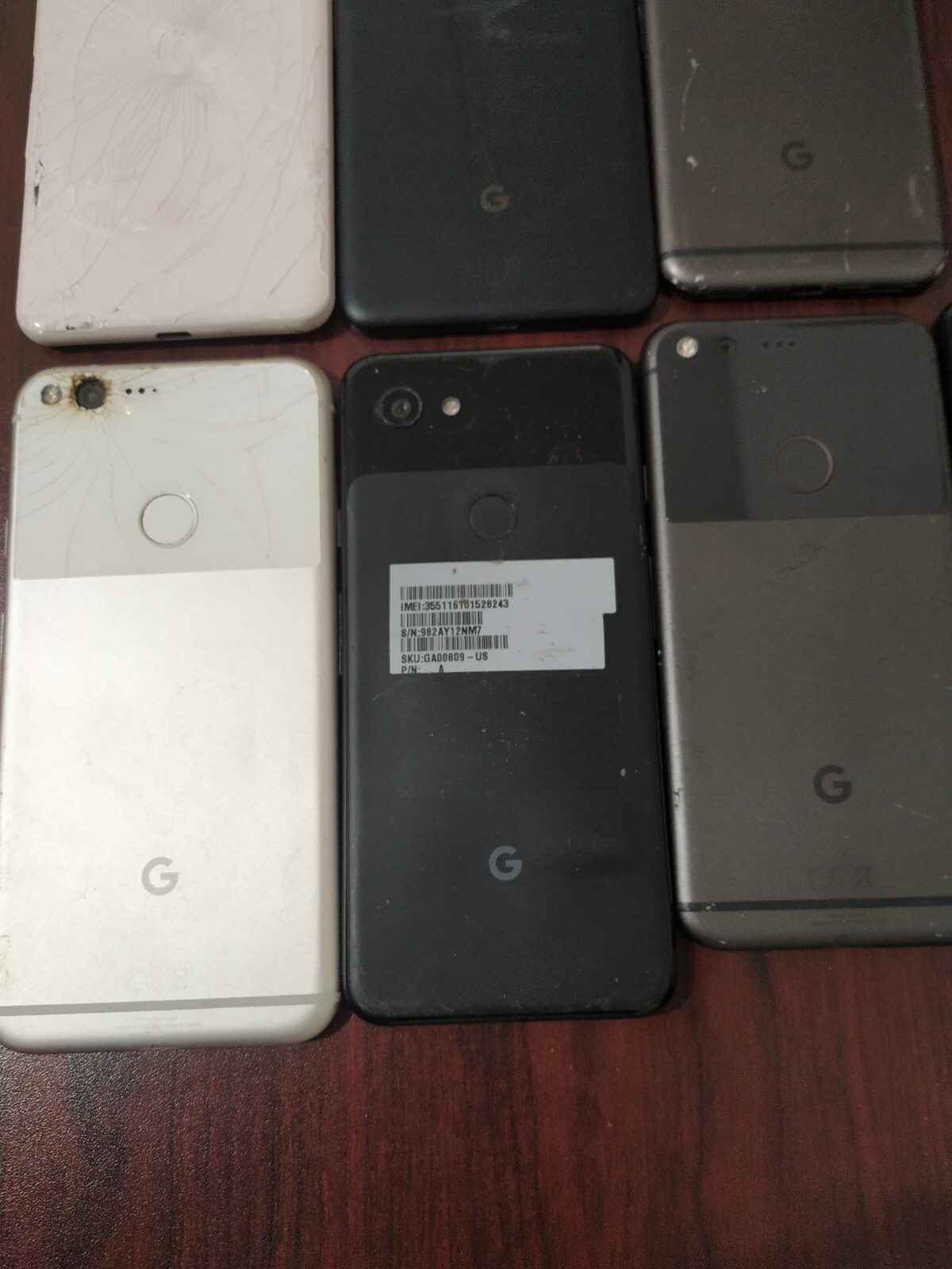 Lot of 7 Google Pixel mix model White  /black for parts Google Google Pixel - фотография #2