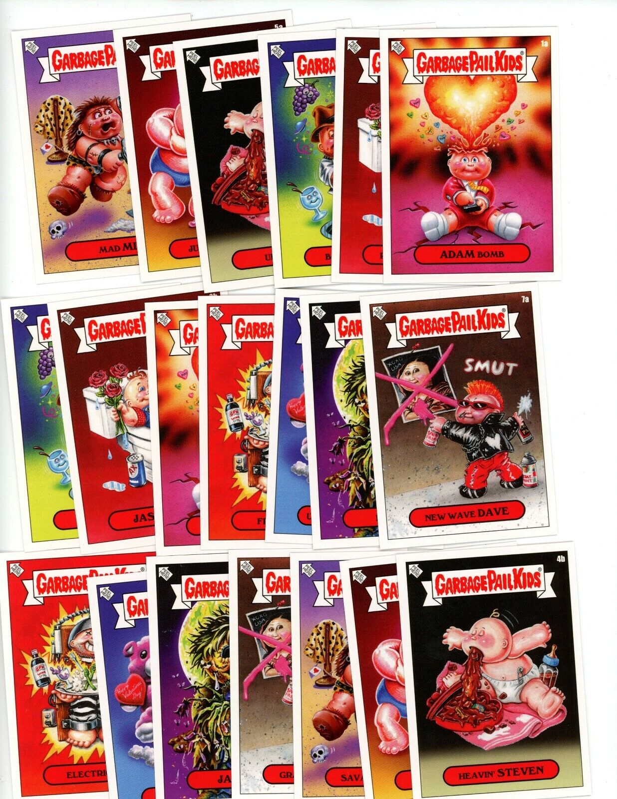 2019 GPK VALENTINE'S DAY IS GROSS Complete A & B Set 20 Cards Garbage Pail Kids Без бренда