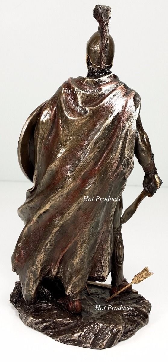 10" LEONIDAS Greek Warrior SPARTAN KING Statue Sword Hoplite Shield Bronze Color Veronese - фотография #6