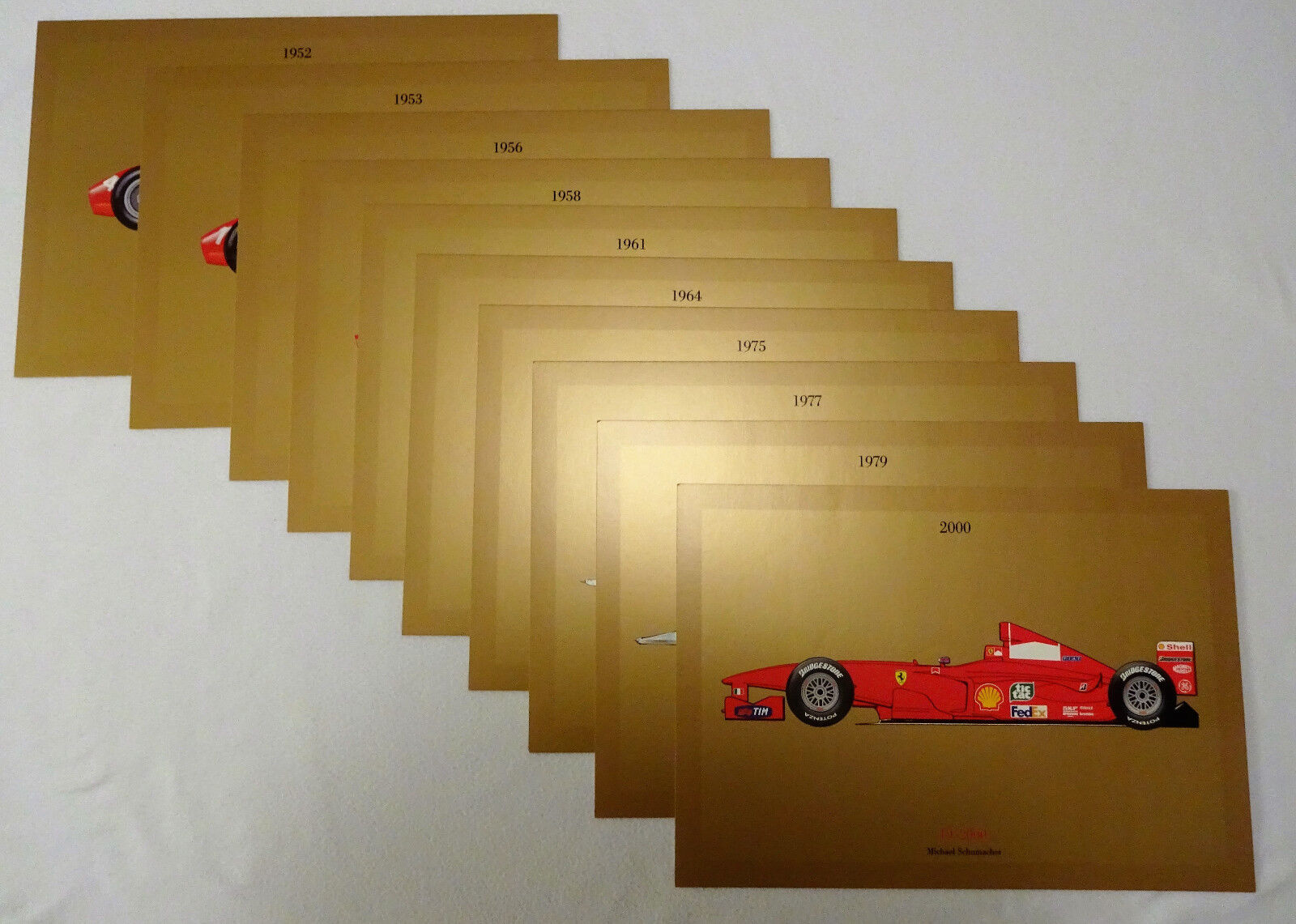 2001 LaFerrari Mondiali Commemorative Portfolio 1697/01 Schumacher Lauda Ascari Без бренда - фотография #5