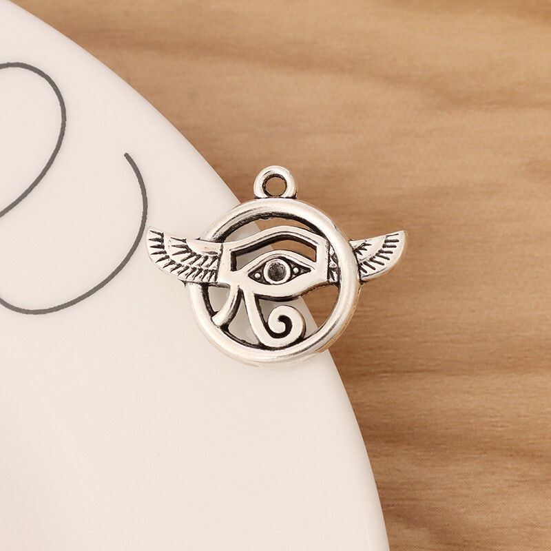 10pcs Tibetan Silver Egyptian Eye Of Horus Charms Pendants Beads Double Sided Unbranded Does not apply - фотография #2