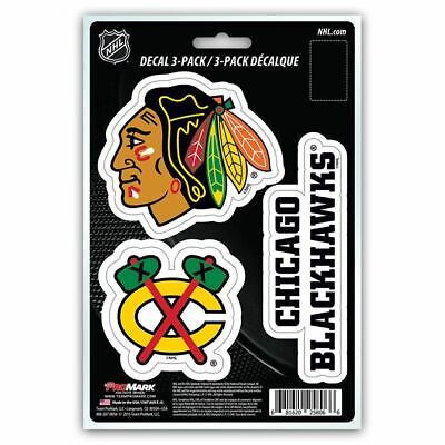 Chicago Blackhawks Decals Die-Cut Auto Multi-use Stickers 3-Pack  Fanmats