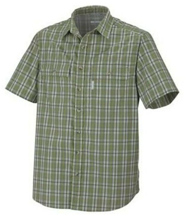 Columbia Omni Shade Utilizer Trail Vented  Short Sleeve Plaid Shirt Sz M NEW  Columbia