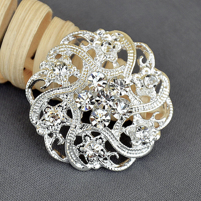 50 Assorted Rhinestone Button Brooch Embellishment Pearl Crystal Wedding Brooch  Your Perfect Gifts - фотография #7
