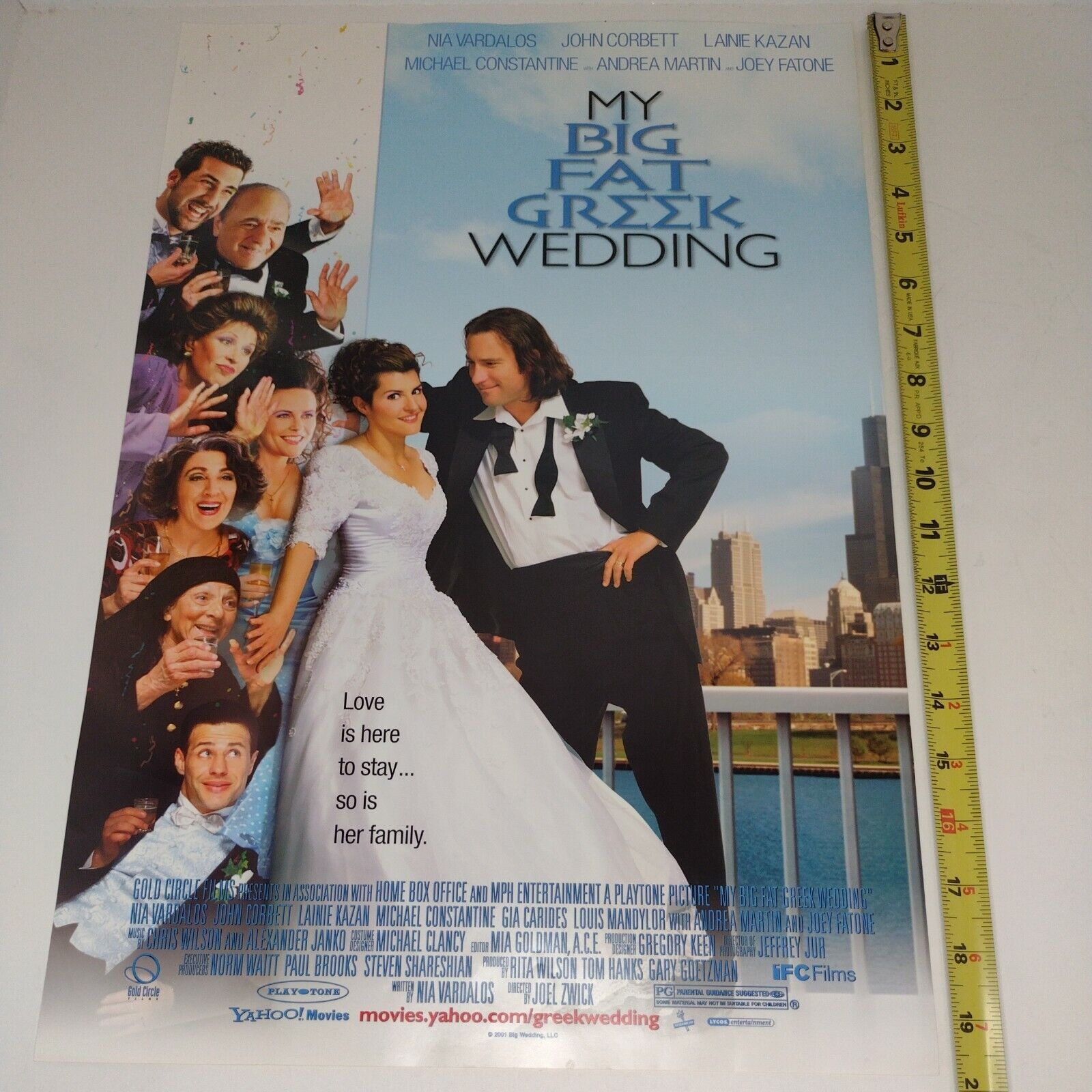 My Big Fat Greek Wedding Movie Poster: Window 13.5" X 20" Vintage- NOS NEW 2001 Без бренда - фотография #7