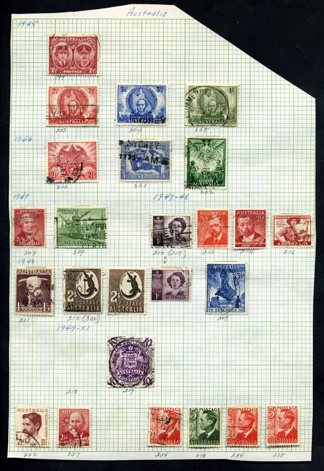 Lot of 55 Early (1936-1950s) Australia Collection of Stamps Без бренда - фотография #2