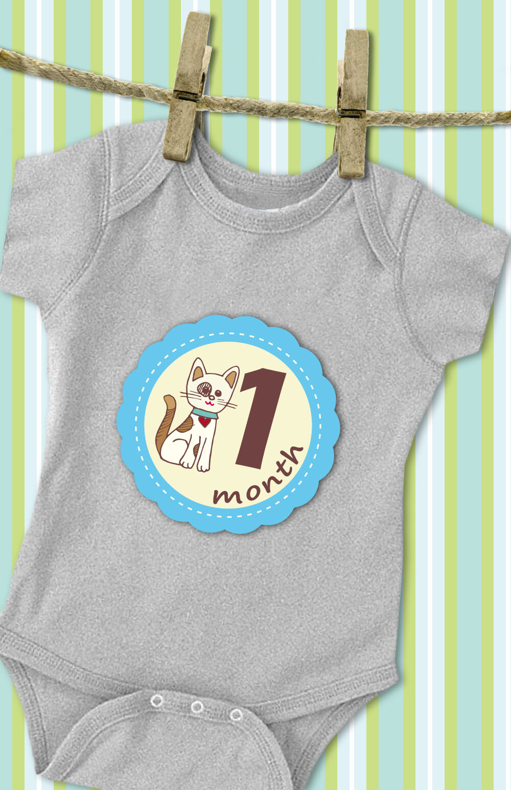 2 X MuchMore Monthly Baby Stickers for Boy Milestones Firat year Keepsake Cute 'MuchMore' #7001 #8001 - фотография #2