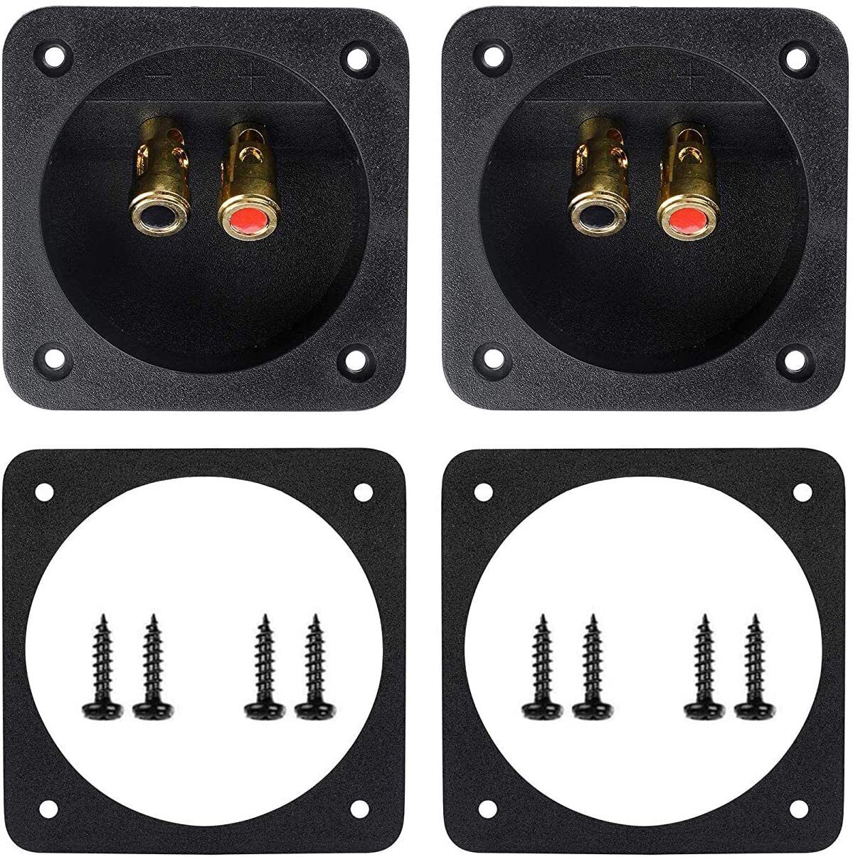 2 PACK SPEAKER BOX TERMINAL SQUARE TWIST CUP CONNECTOR SUBWOOFER ENCLOSURE WIRE Unbranded TC5MC X 2