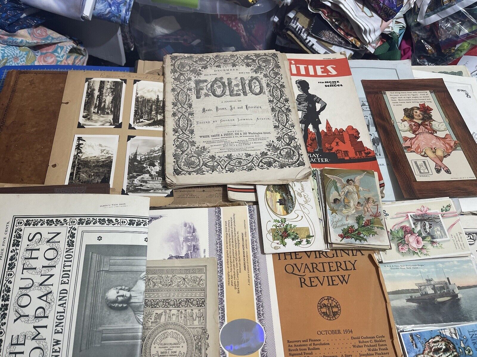 FUNDLE Bundle 100+ Pieces Ephemera Vintage Antique Paper Postcards, Stamps etc. Без бренда - фотография #2