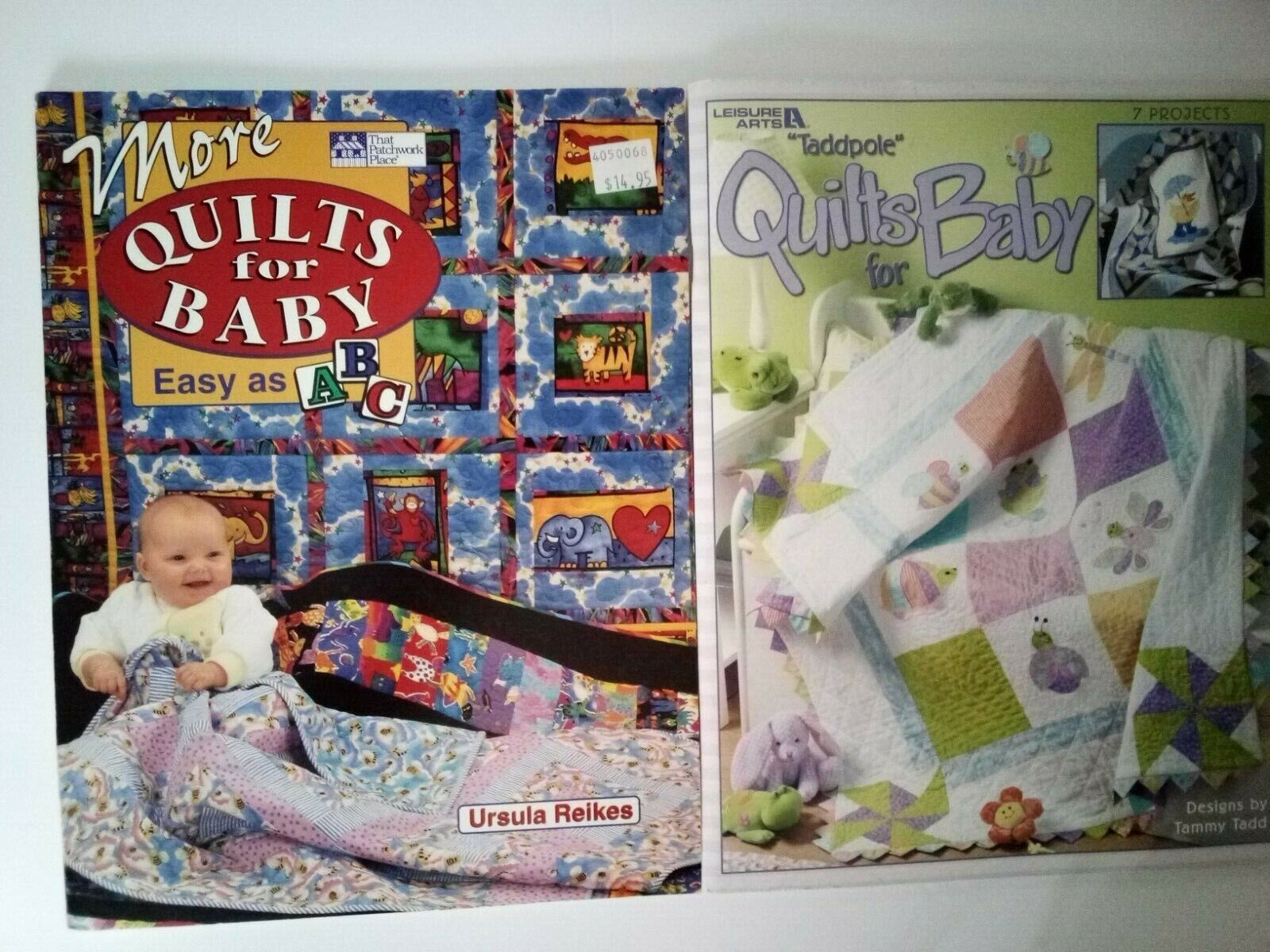 Lot of 2 Baby Quilting Books ~ More Quilts for Baby & Taddpole Quilts for Baby Patchwork Place & Leisure Arts